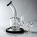 Kikunum Hand-Made Glass Crafts,Lenox Nightfall Vase,7 Inch Dual Water Percolator Glass Big Water