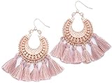Rose Gold Statement BLUSH Tassel Earring For Women Blush & Co. (Blush)