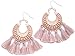 Rose Gold Tassel Earrings: Pink fringe gifts for women. Fashion drop dangle tassle earing by BLUSH & CO. (Blush)
