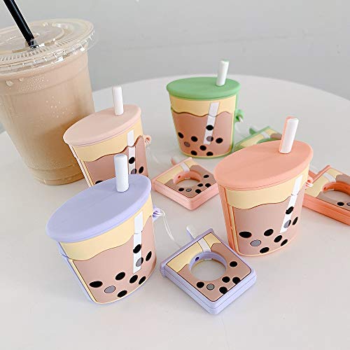 UnnFiko Super Cute Bubble Tea Airpods Case, 3D Cartoon Soft