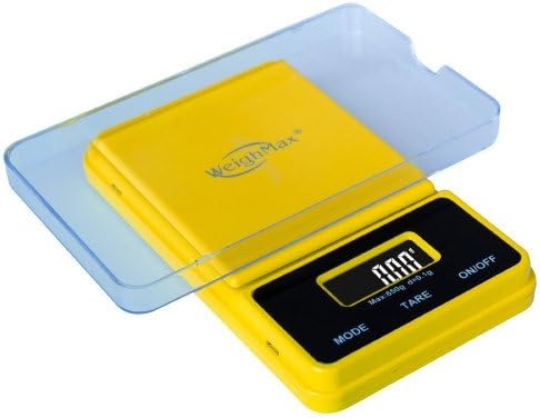 WEIGHMAX DIGITAL POCKET SCALE NJ SERIES 0.1g ACCURACY 650g CAPACITY YELLOW