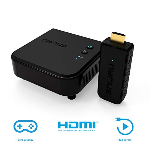Nyrius Aries Pro+ Wireless HDMI Video Transmitter & Receiver to Stream 1080p Video up to 165ft from Laptop, PC, Cable Box, Game Console, DSLR Camera to a TV, Projector or Boardroom Screen (NPCS650)