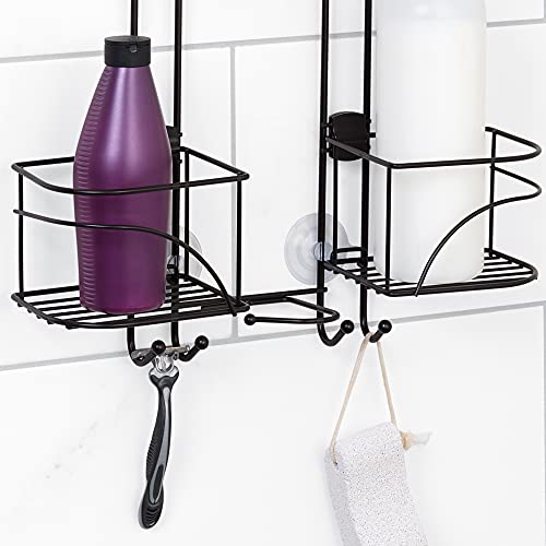 Zenna Home Hanging Shower Caddy, Over the Shower Head Bathroom Storage