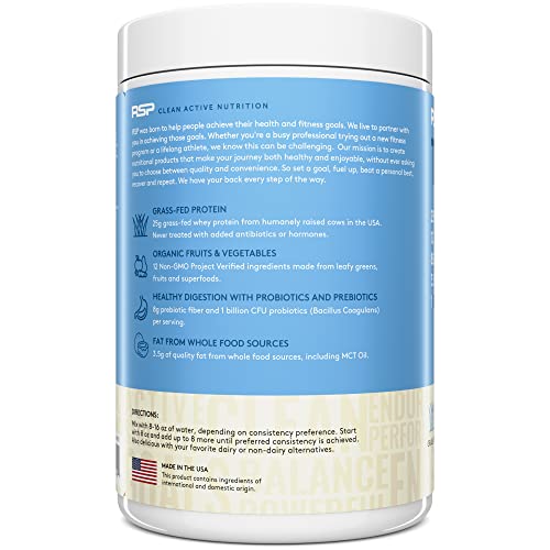 TrueFit Meal Replacement Shake Protein Powder, Grass Fed Whey + Organic