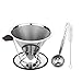 Stainless Steel Pour Over Coffee Dripper With Stand - Pour Over Coffee Maker/Coffee Filter Guarantees Bolder Flavors - Experience Coffee Spoon With A Reusable Coffee Dripper Cone (Coffee Dripper) primary