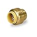 MIDLINE VALVE VQTF34 Plug End Cap Pipe Fitting Push to Connect Pex Copper, CPVC, 1/2'', Brass