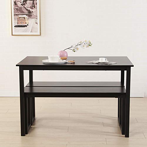 image for HomVent 2Pcs Dining Chairs&Benches,Wooden Top Dining Room Chair Kitche