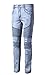 DAVID.ANN Men's Ripped Slim Straight Biker Jeans