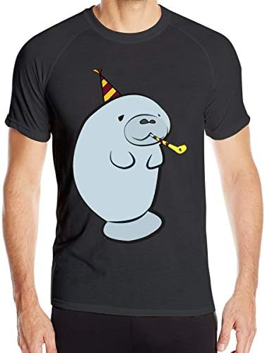 yting Sea Cows Manatee Party Men's Short Sleeve Shirts Quick Dry Running Tees
