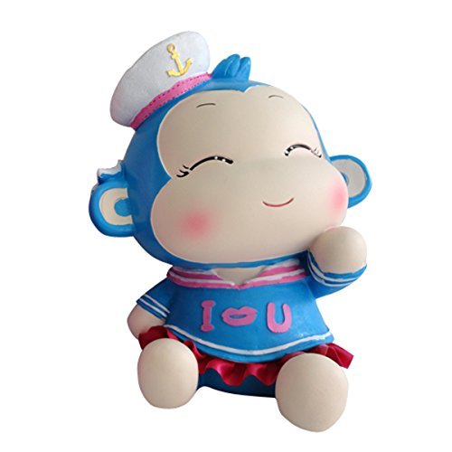 Cute Navy Style Blue Monkey Piggy Bank Wedding Xmas Christmas Birthday Valentine Gift
