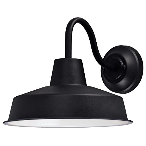 Westinghouse 6204700 Academy One-Light LED Outdoor Wall Fixture, Textured Black Finish with Chrome Cage