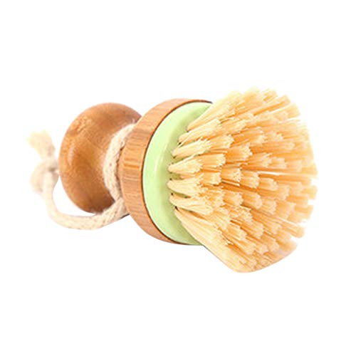JDgoods Bamboo Dish Brush, Kitchen Non-stick Skillet Brush Oil Dishwashing Cleaning Bowl Palm Brush