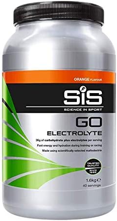 Science In Sport GO Electrolyte Powder Energy Drinks, High Carbohydrates and Sodium, Orange Flavour, 40 Servings Per 1.6kg