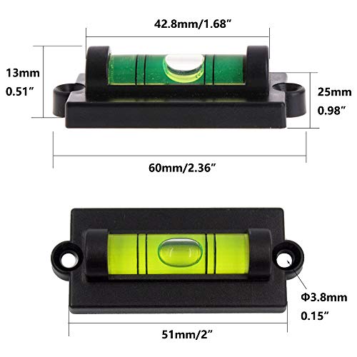 LudoPam Standard Levels Mini Bubble Spirit Level for RV, Travel Trailer, Camper, Tripod, Phonograph, Turntable, 6 Pack