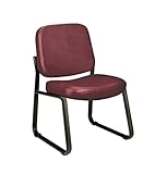 OFM Armless Reception Chair - Anti-Microbial/Anti-Bacterial Vinyl Guest Chair, Wine (405-VAM)