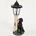 Bits and Pieces – Solar Dog Lantern (Black Lab) – Solar-Powered Resin Garden Sculpture with LED Light, Hand-Painted, Auto-On Rechargeable Battery, On/Off Switch – 13.5
