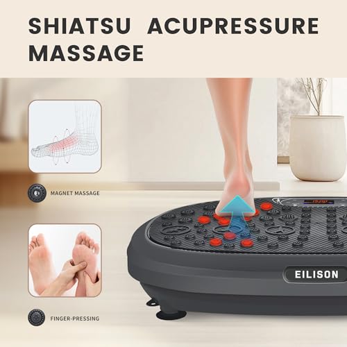 EILISON Fitmax 3D Máquina de Ejercicios con Plataforma vibratoria y Bandas elásticas, Entrenamiento en casa para máquina de Drenaje linfático para el Bienestar y la recuperación (Negro, 818)