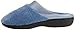 Isotoner Women's Microterry PillowStep Satin Cuff Clog Slippers, Denim, 8.5-9 B(M) US
