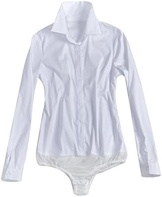 ZAMME Women's Shirts Blouses Tops Long Sleeve Bodysuit Work Clothes