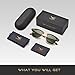 LUENX Men Semi Rimless Polarized Sunglasses Grey Green Lens Tortoise Retro Frame 51MM