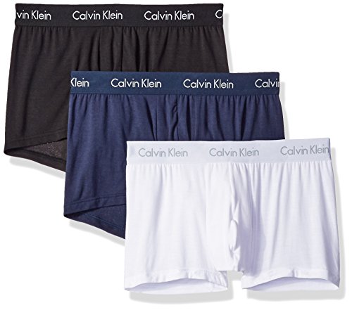 Calvin Klein Men's 3 Pack Body Modal Trunks, Black/Blue Shadow/White, X-Large