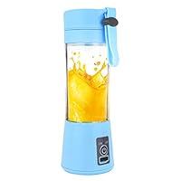 Kariwell Juice Cup, Personal Glass Smoothie Blender 380ml USB Electric Fruit Juicer Handheld Smoothie Maker Juice Cup (Blue)