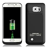 COOFUN Samsung Galaxy S6 Edge Battery Case 4200mAh Ultra Slim Rechargeable Portable External Backup Battery Pack-Charger Cover-Protective Case Power Bank Case (Black)