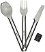 Esbit Ultra Lightweight Titanium Cutlery 3 Piece Set with Fork, Spoon and Knife