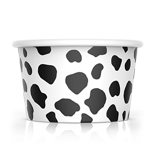 8 oz Paper Ice Cream Cups (100, Cow Print)