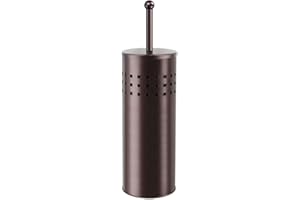 HIHIA Toilet Plunger with Holder Caddy for Bathroom Metal Canister Holder Drip Cup Stand, Heavy Duty, Cup Holder Inner, Deep Cleaning, Made of Metal, Bronze