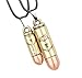Gyand 2 PCS Faux Leather Adjustable Lover Couple Necklace With Bronze Bullets Charm Pendant Necklace For Him and Her ,Heart Lock and Key Couples Necklace for Men & Women