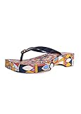 Tory Burch Carved Wedge Flip Flops, Tory Navy/Psychedelic Geo
