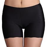 Amybria Women's Ice Silk Soft Stretch Safety Shorts Underwear Black