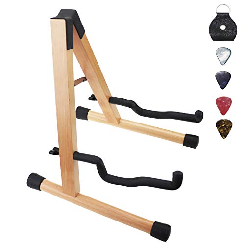 Hidear Wood Guitar Stand Solid Wood Folding AFrame Guitar Stand for