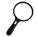 Pilos 5.5 Inch Extra Large Magnifying Glass with 3 LED Light, Nydotd 2X 5X Zoom Lens Illuminated Jumbo Handheld Lighted Magnifier for Reading Low Vision Macular Degeneration Craft and Hobby, Black
