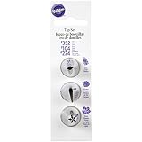 Wilton Decorating Tip Set 3/Pkg-#104 Petal/#352 Leaf/#224 Flower