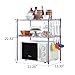 SINGAYE 2 Tier Adjustable Storage Rack Baker’s Rack Kitchen Storage Rack Kitchen Shelving Unit with 2 Shelf Liners