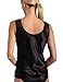 Women’s Satin Charmeuse Tailored Tanktop camisole, Black, Medium