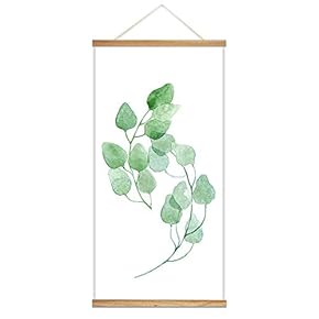Hanging Poster Wooden Framed Beautiful Leaves Theme Home Wall