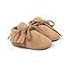 Kuner Toddler Baby Boys Girls Moccasins Tassels Soft Sole Non-Slip First Walkers Shoes (11cm(0-6months), Beige)