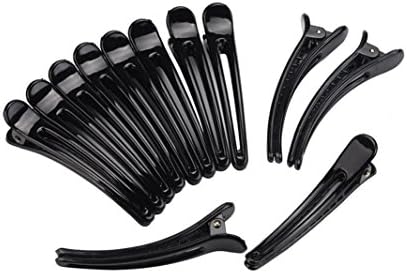 Byste 12Pcs Hair Sectioning Clamps Plastic Salon Styling Multicolor Plastic Duck Teeth Hair Clips Hairdressing Salon Hairpins Non Slip (A)