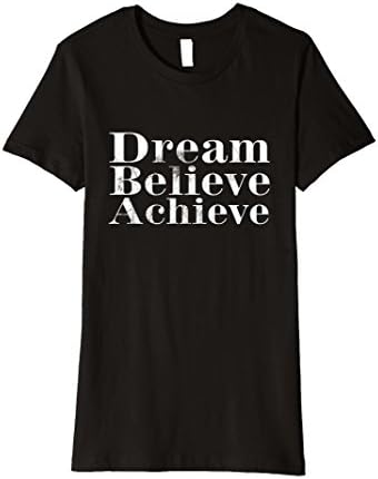 Women's Dream Believe Achieve Distressed Graphic Tee XL Black