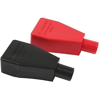 Fastronix Red and Black Top Post Style Flexible Battery Terminal Cover