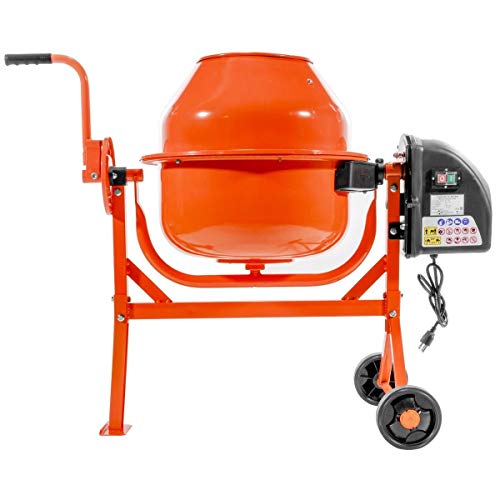 9TRADING Portable 2-1/5cuft Electric Concrete Cement Mixer Barrow Machine Mixing Mortar