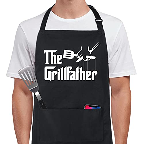 Xornis 100% Cotton Funny Apron with 2 Pockets Kitchen Cooking Grill BBQ Aprons