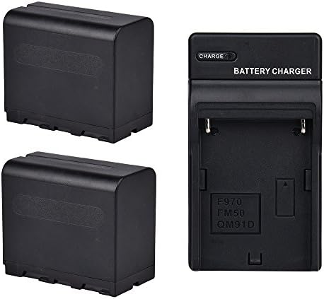 SUPON 2 Pack NP-F970 Replacement Li-ion Battery&Charger Compatible Sony NP-F970,NP-F930,NP-F950,NP-F960,CCD-TR1,TRV215/TR917,HDR-FX1000,HDR-FX7,HVR-V1U,HVR-Z7U,HVR-Z5U Camera,LED Light,Recorder