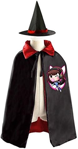 DBT Overwatch Game D.VA Childrens' Halloween Costume Wizard Witch Cloak Cape Robe and Hat