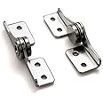 PINGPINGXIE Torque 2.0 N.M, Torque Shaft Hinge Small Metal Damper，Stop at Will，for Folding Table, Windows, Doors, Wardrobe，Cabinets ，Boxes ， Flip Hinge with Adjustable Damping，1 Pair （L+R）, Silver