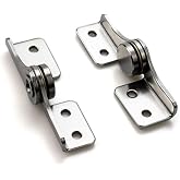 304 Stainless Steel Torque Shaft Hinge, 2.0 N.M, 1 Pair (L+R) | Stop at Will, For Folding Table, Windows, Doors, Wardrobe, Cabinets, Boxes, Flip Hinge with Adjustable Damping, 1 Pair (L+R)