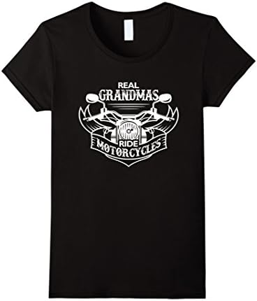 Women's Real Grandmas ride motorcycles - Funny grandma biker shirt Large Black